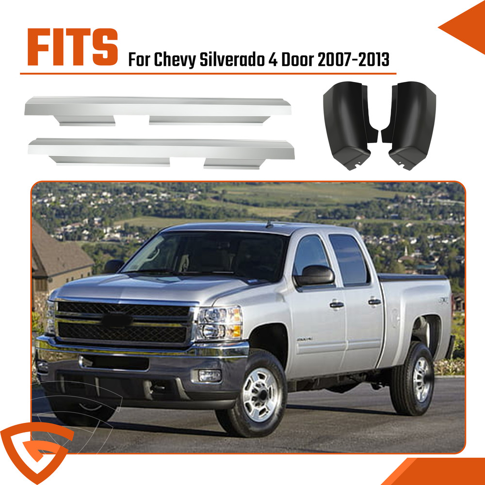 For 2007-2013 Silverado 4 Door Crew Cab Outer Rocker Panel And Cab Corner Pair
