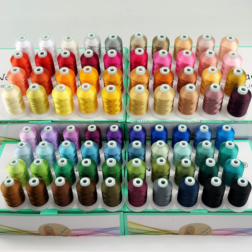 80 Colors Polyester Embroidery Thread - 1000M Spools, Tangle-Free Design
