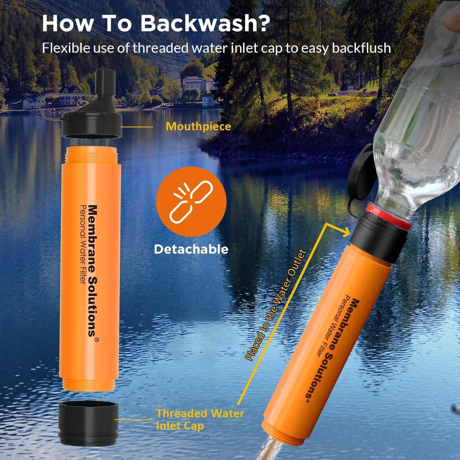 Personal Water Filter,Portable Water Purification Straw Water Filter Camping