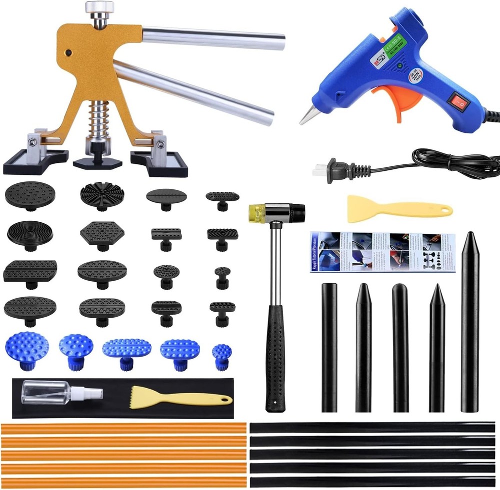 Auto Dent Puller Kit with Adjustable Golden Lifter & 21-Size Tabs