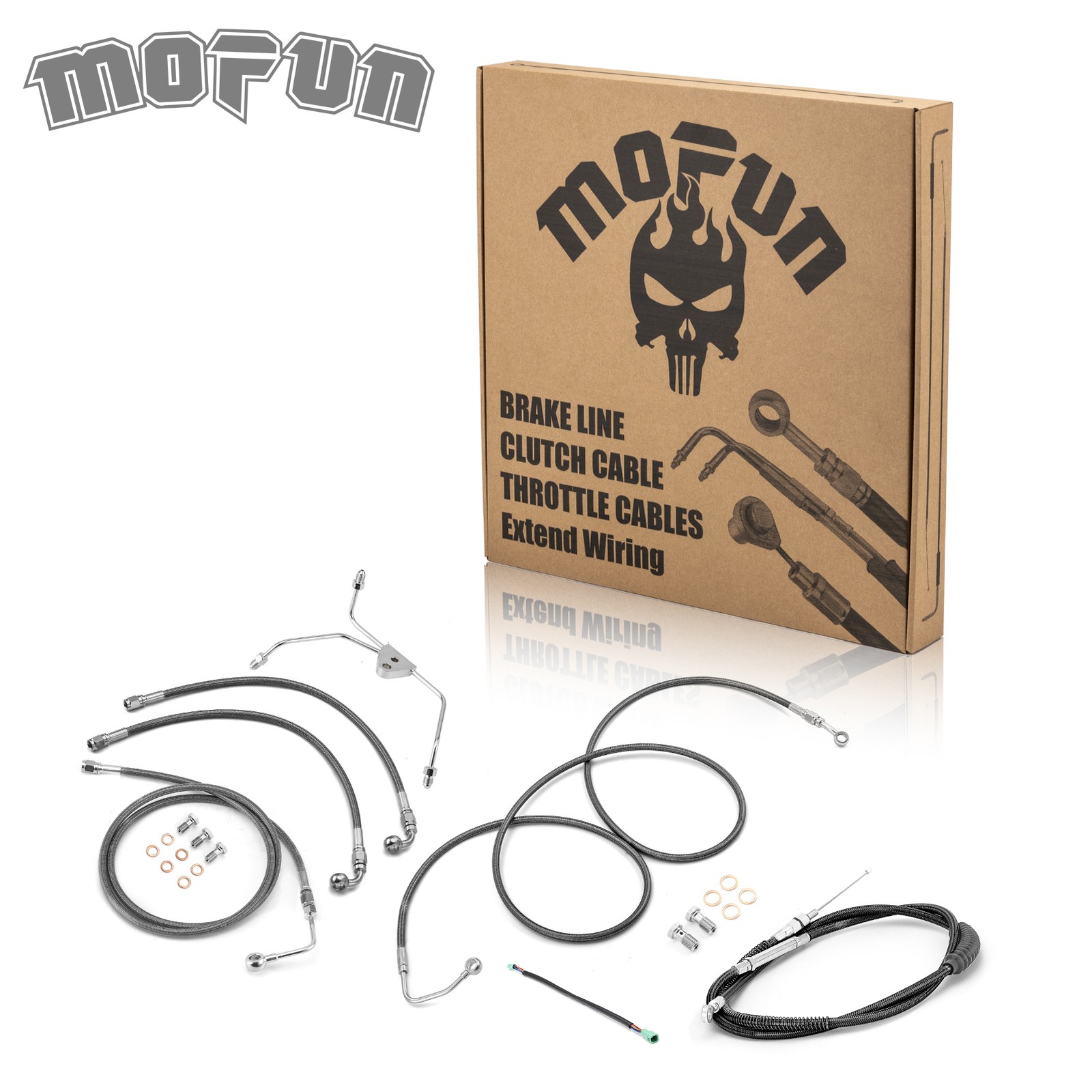 Black Cable Extension For Harley 09-13 Touring Road Street Glide 16"-18" Bar ABS