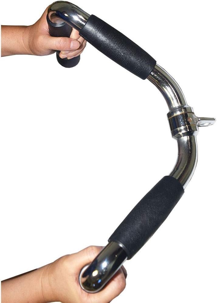 Lat Cable Machine Attachment Curl Pulldown Barbell Revolving Bar Multi-Exerciser