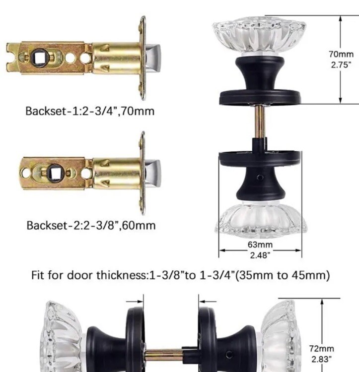 KLCTK Passage Class Knobs Interior ,Oal Crystal Door Knobs For Hall ,Closet..