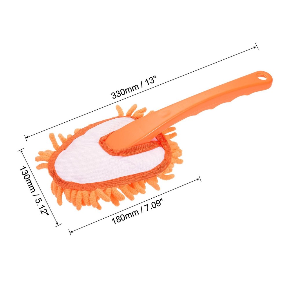 2Pcs Microfiber Chenille Duster Washable Cleaning Brush Dusting Tool Orange