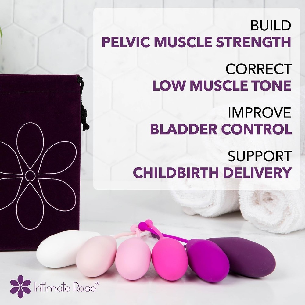 Beginner to Advanced Kegel Exercise System - 6 Silicone Weights with Biofeedback