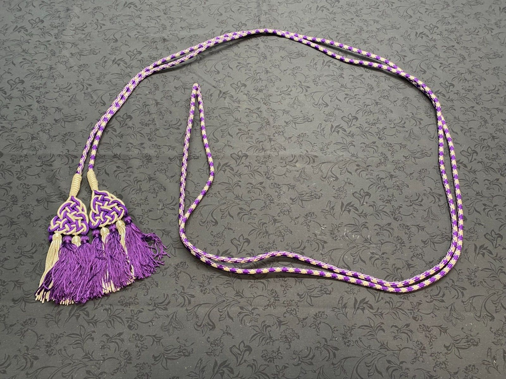 PURPLE & SILVER CINCTURE WITH ORNATE TASSELS