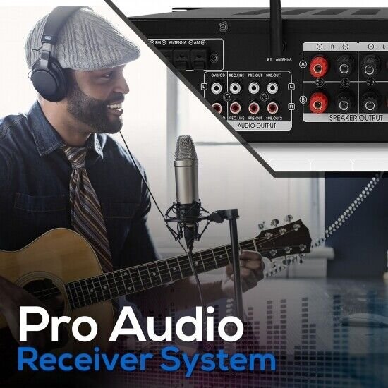 Pyle Hybrid Amplifier Receiver, 3000W / AUX,USB,RCA Inputs - Black P3301BAT