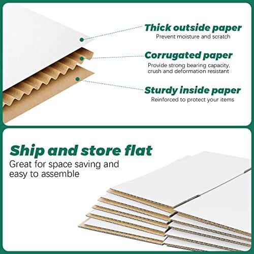 25 Pack Shipping Boxes for Mailing Moving Packaging Corrugated Boxes White