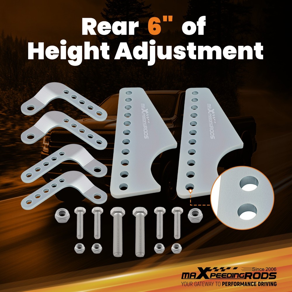 Adjustable Lower Brackets Coil Over Shock Mount Kit for 3" Axle Tubes Universal