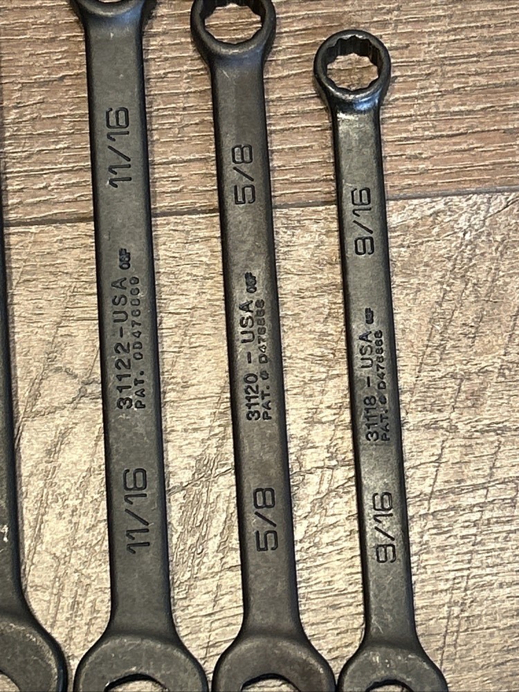 Wright Tools Wright Grip Combination Wrench Set-Black Finish-New Old Stock