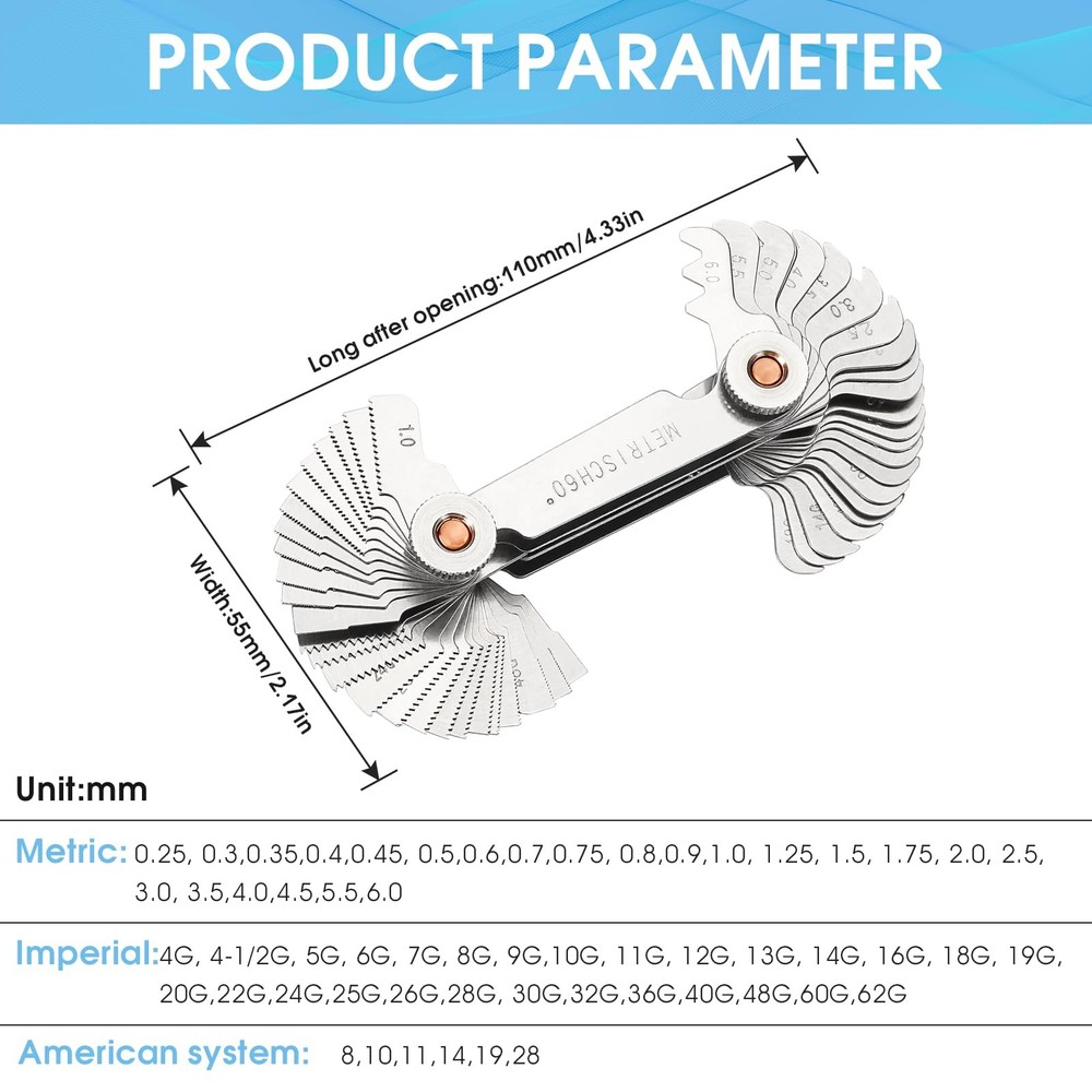 Professional Thread Gauge, 3-in-1