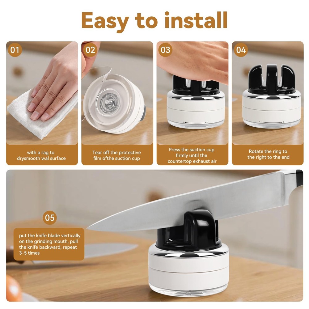 Hands Free Knife Sharpener with Suction Base Multi-Angle Pocket knives sharpe...