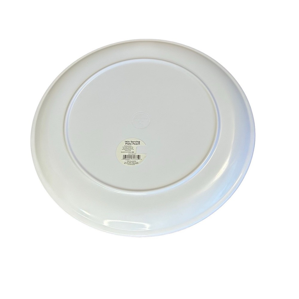 2 Melamine Platter 14” Watercolor Peach Lightweight Durable Stackable Tableware