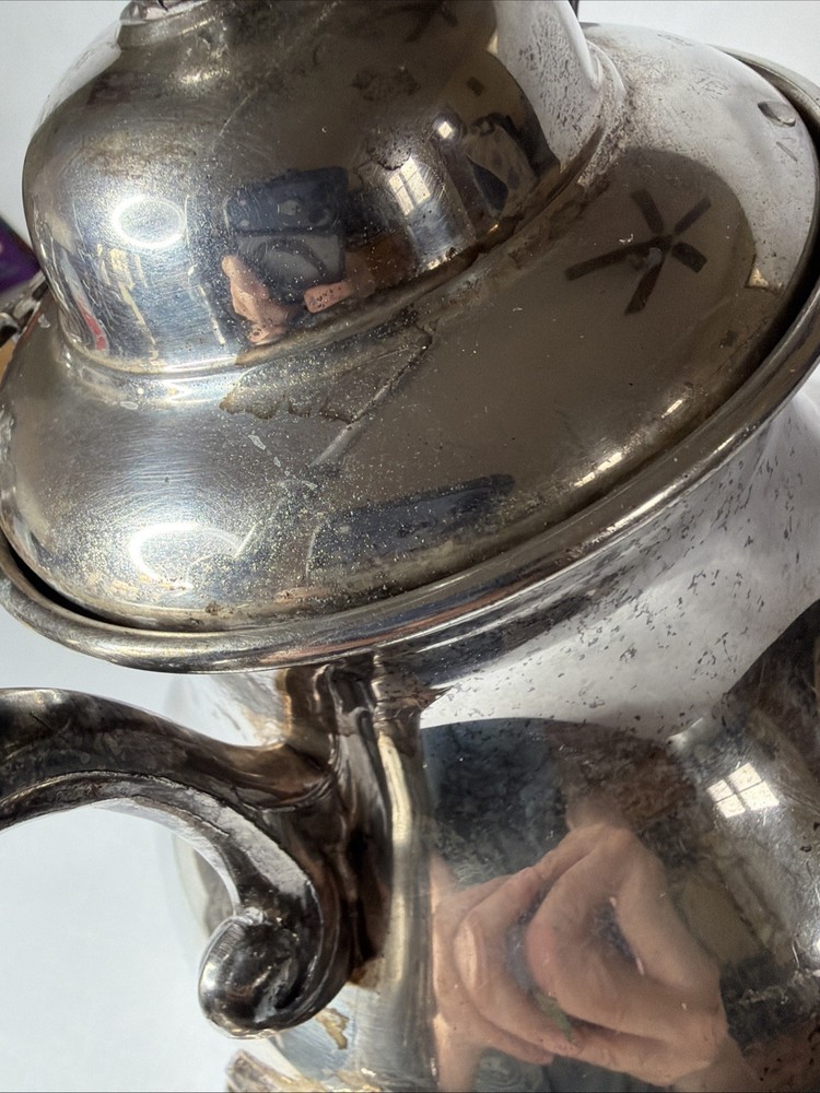 Sheridan Vintage Silver On Copper Teapot 11” Tall