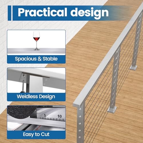 6'6" Stainless Steel Handrail Brushed Rectangular 1pack Brushed Handrail