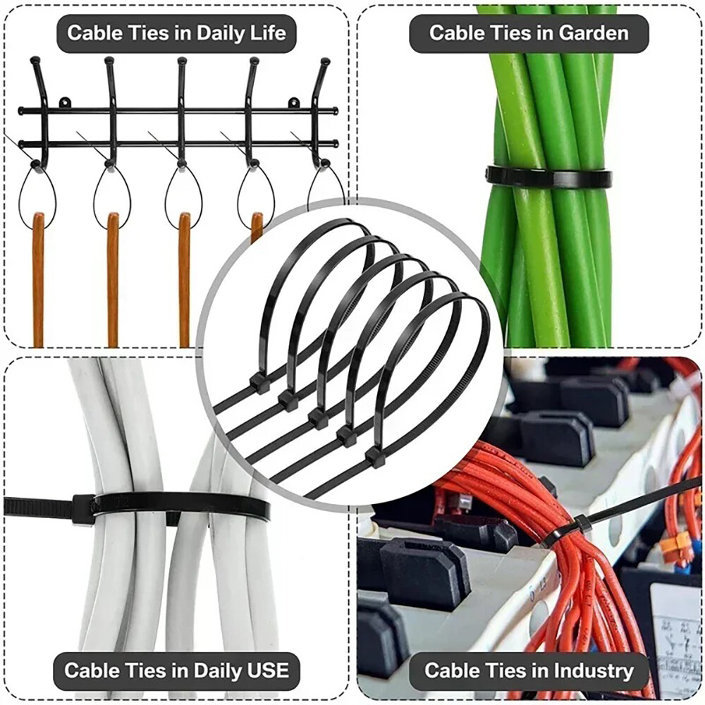 Cable Zip Ties Nylon Wraps Black/White High Quality Strong Small/Thin/Long/Thick