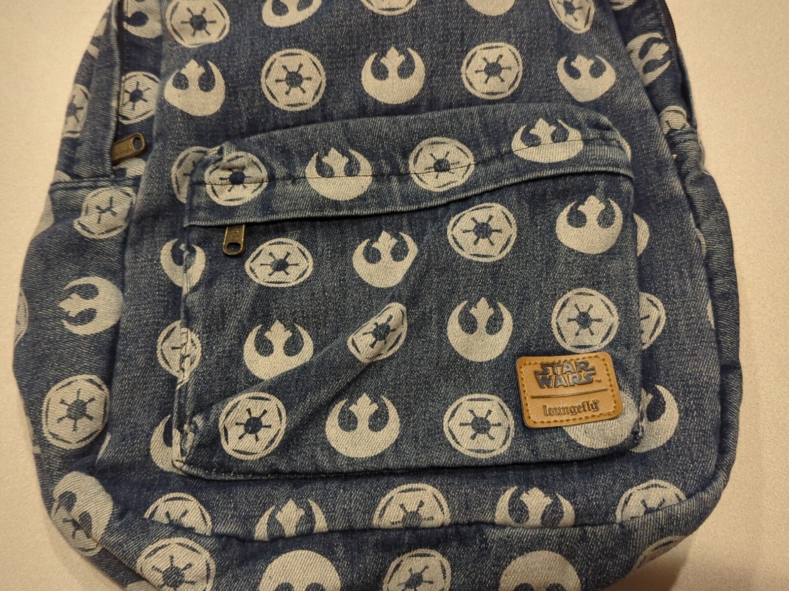 Star Wars Denim Imperial Insignia Backpack- Disney- Loungefly- Rebel-Adjustable