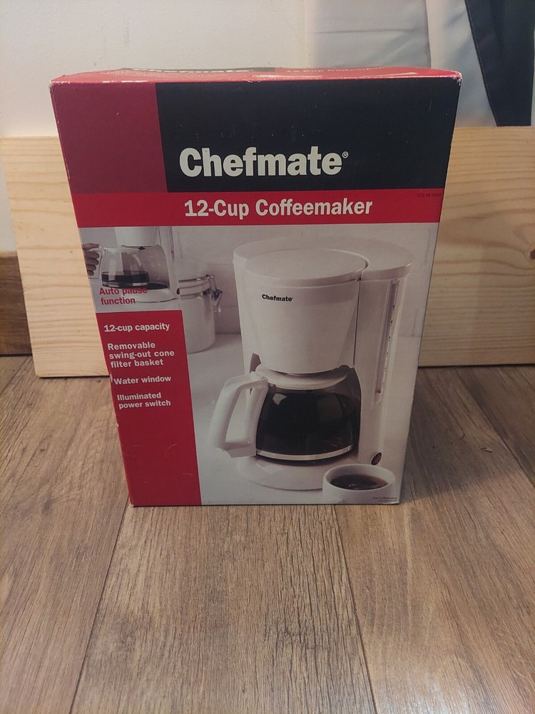Chefmate 12 Cup Coffeemaker White New CMCM12W