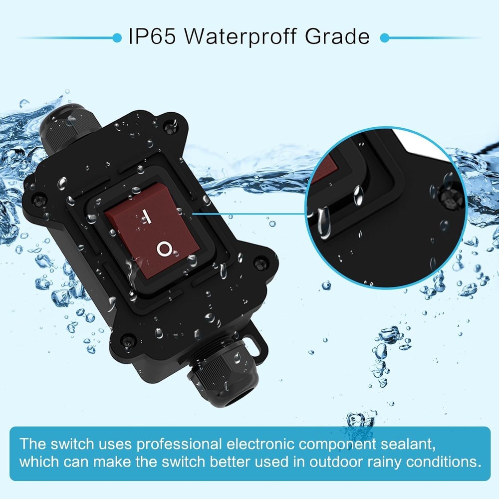 30A Outdoor Waterproof Rocker Switch - Durable Toggle with Certification