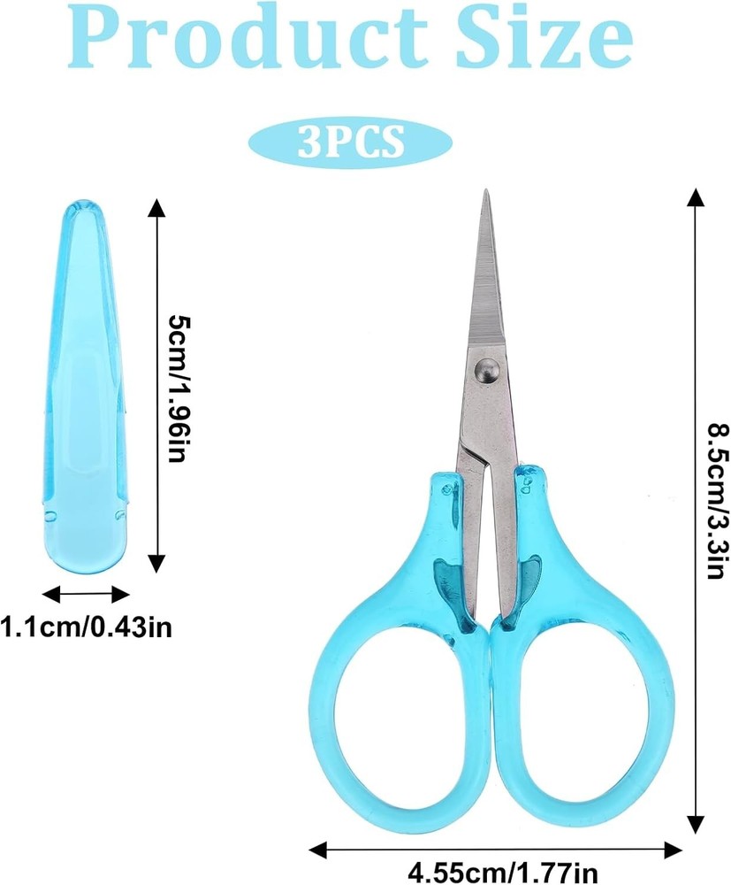 3Pcs Small, Craft Scissors 3.5"Tiny Travel Scissor All Purpose,Sharp Craft Sci..