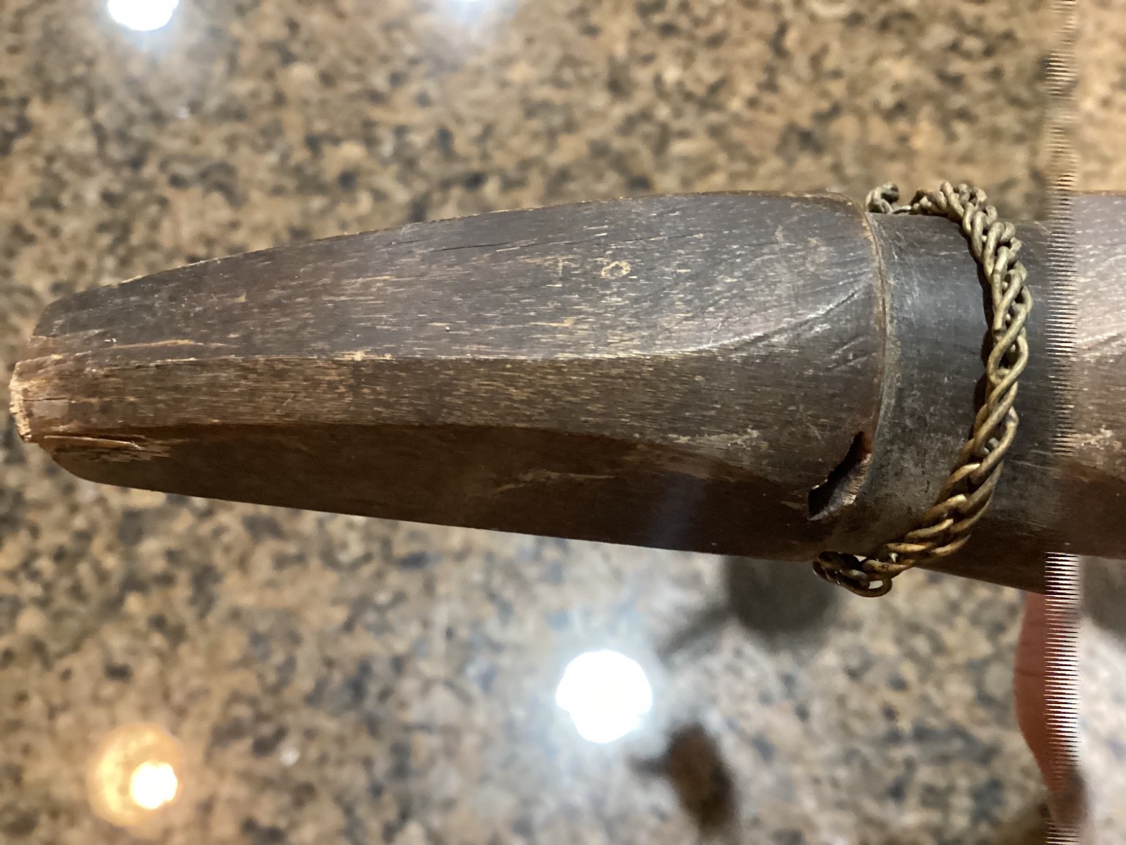 Large 18” Antique Powder Horn Engraved 1st New Jersey 1861