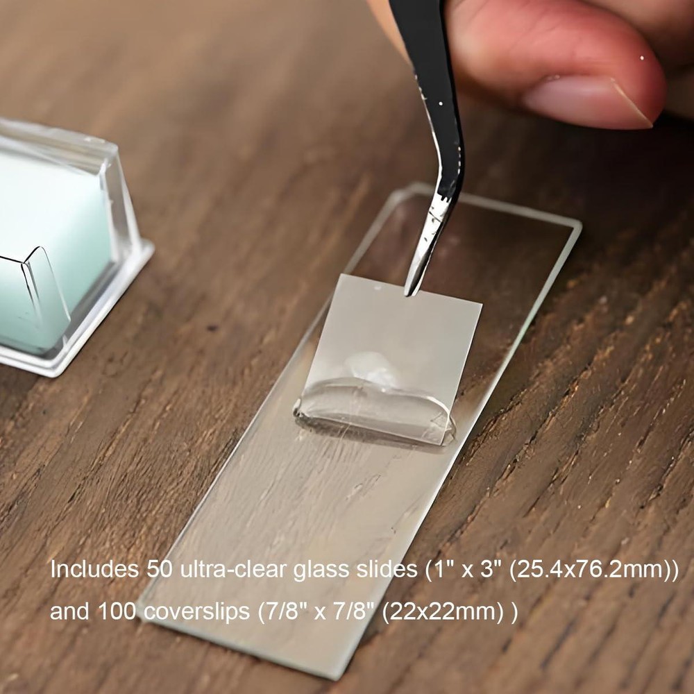Microscope Slides and Covers 50 Blank Glass Slides for Microscope with 100 Edge