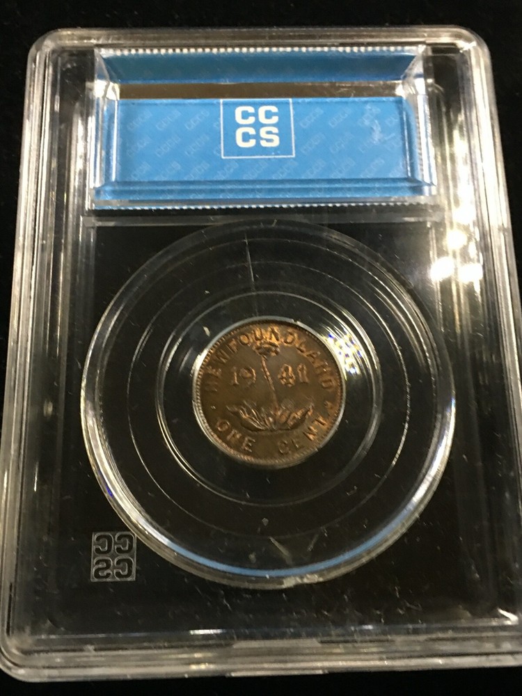 1941C CCCS Graded, Newfoundland Small ¢1 Cent, **MS-64** #3479