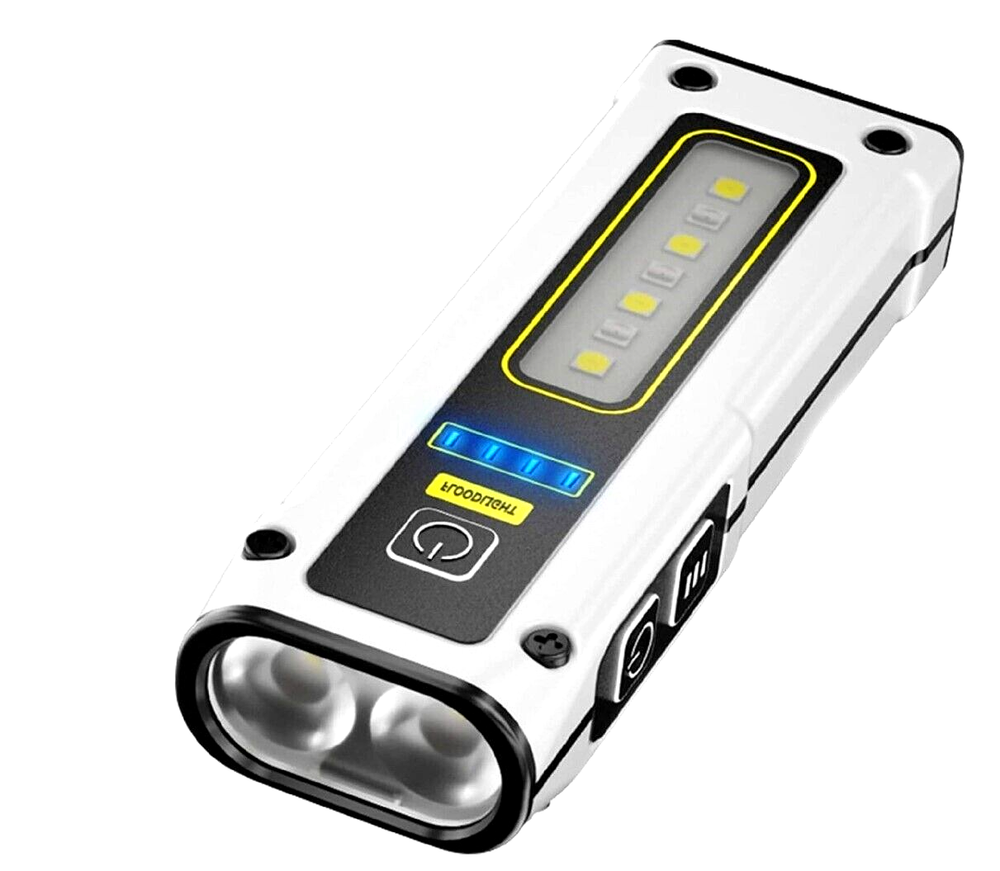 POCKET EDC MINI (LED) FLASHLIGHT FLOOD LIGHT/STROBE - 7 MODES & MAGNETIC BASE