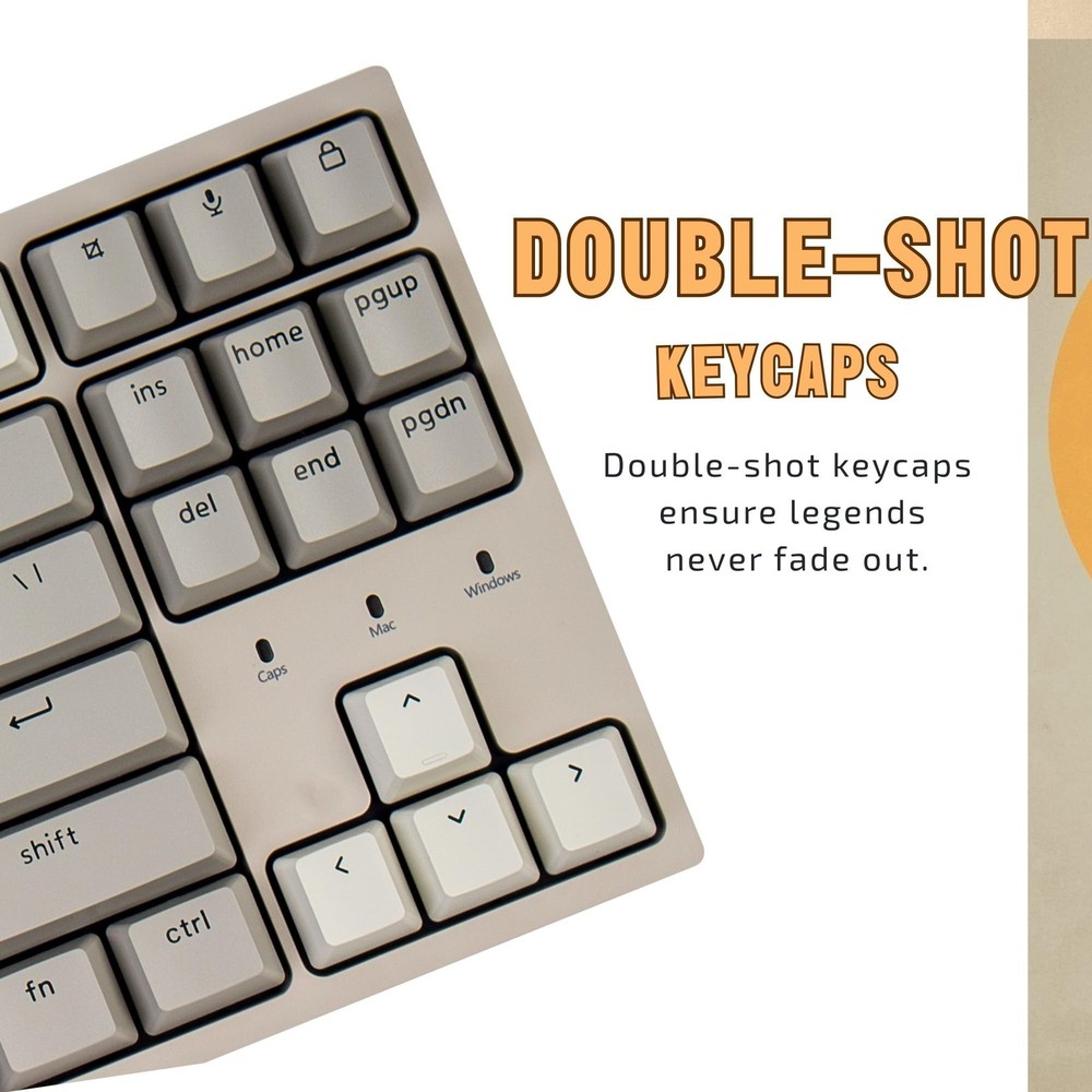 Keychron C1 Tenkeyless Layout 87 Keys Wired Mechanical Keyboard for Mac, Keyc...