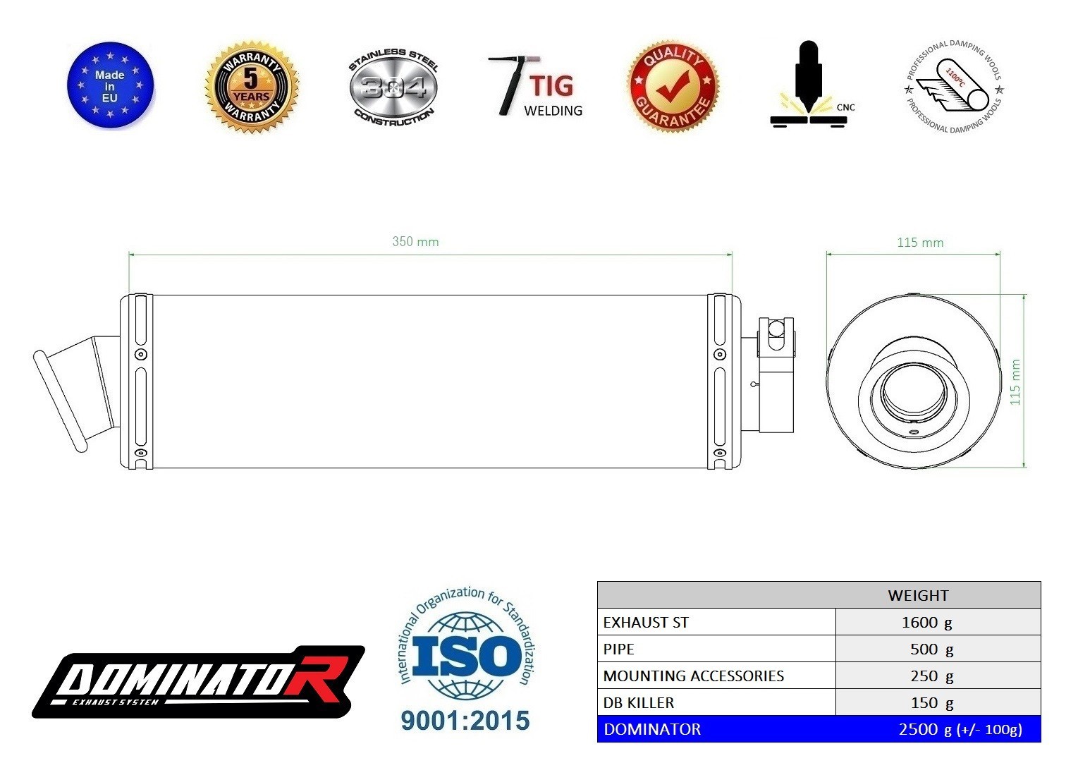 Fits to CF MOTO C Force 1000 Touring 2024 Exhaust Silencer Muffler ST DOMINATOR