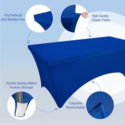 4ft Fitted Rectangle Tablecloth with 48" x 24" (Rectangular) Royal Blue
