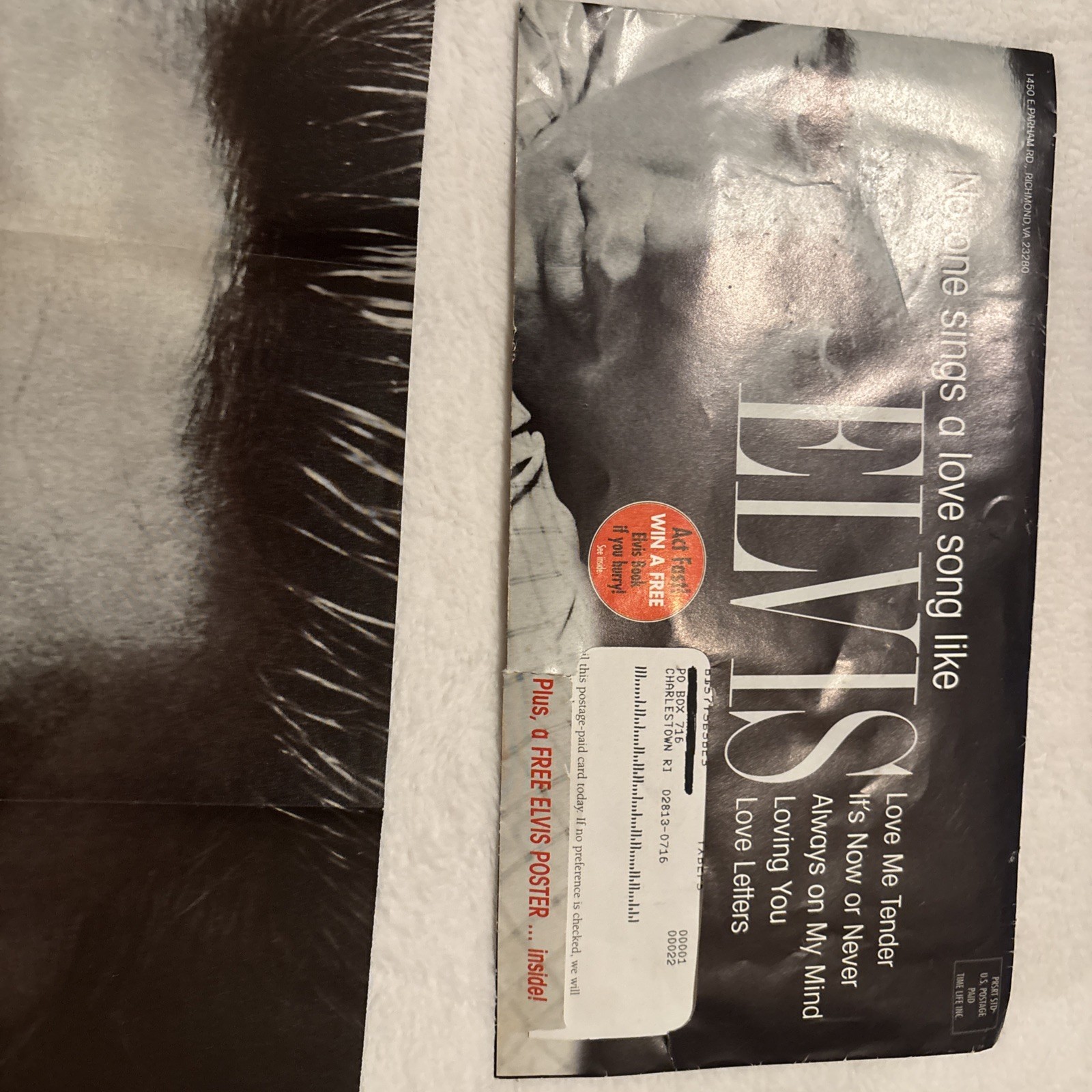 ELVIS POSTER 26" X 16 " YEAR 1999 TIME LIFE MUSIC POSTER w original mailer