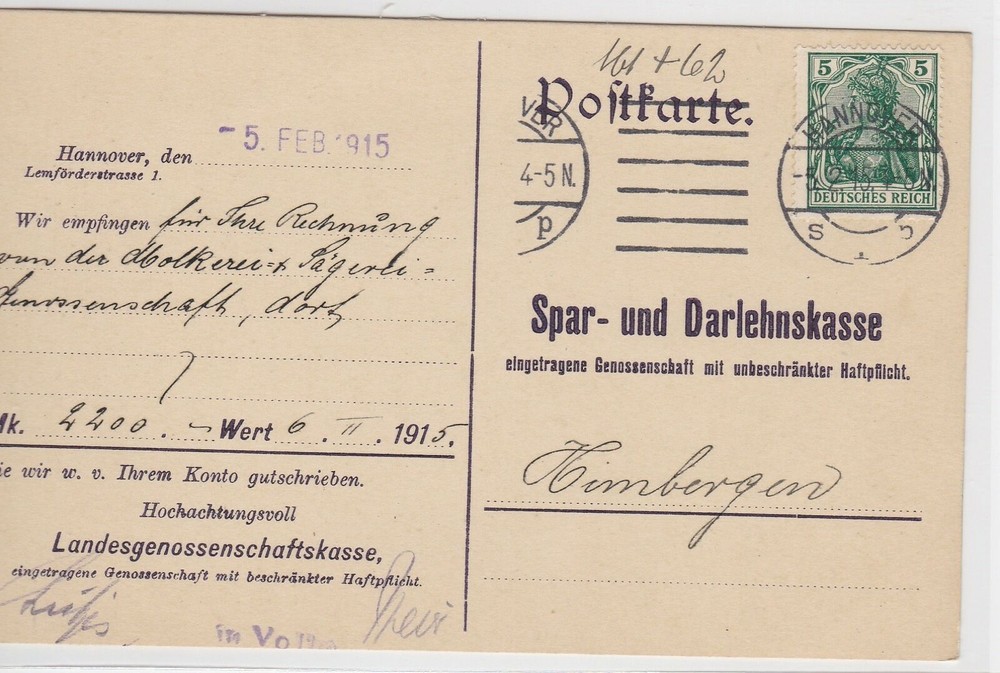 German Postal History Stamps Postcard Ref: R4830