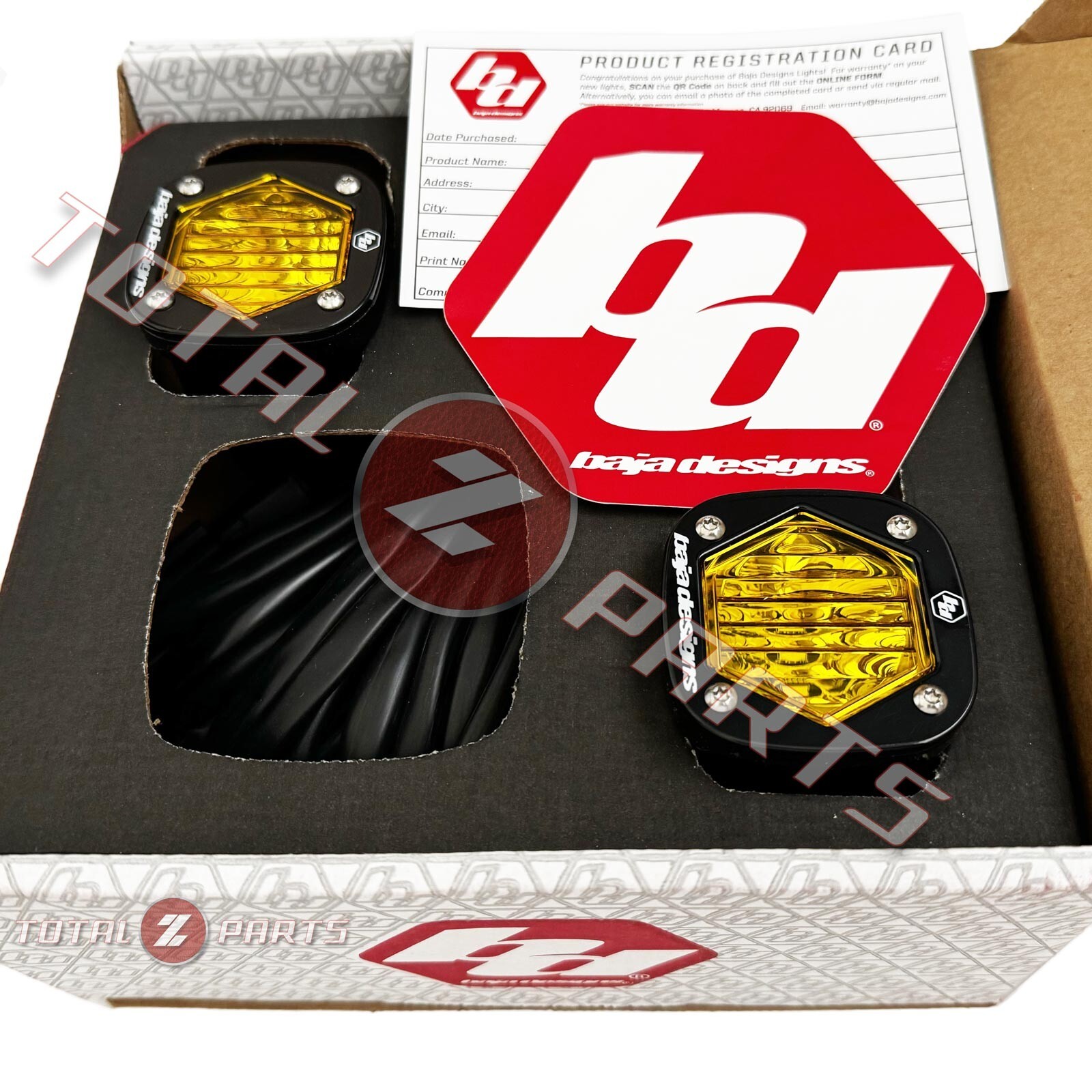 Baja Designs® S1 LED Fog Pod Lights Pair Amber Wide Cornering, Harness, Brackets