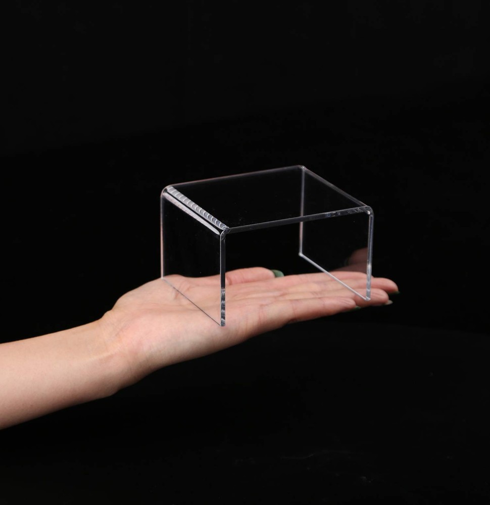 6 -Piece Strong Clear Acrylic Rectangular Riser For Retail Shelf Showcase