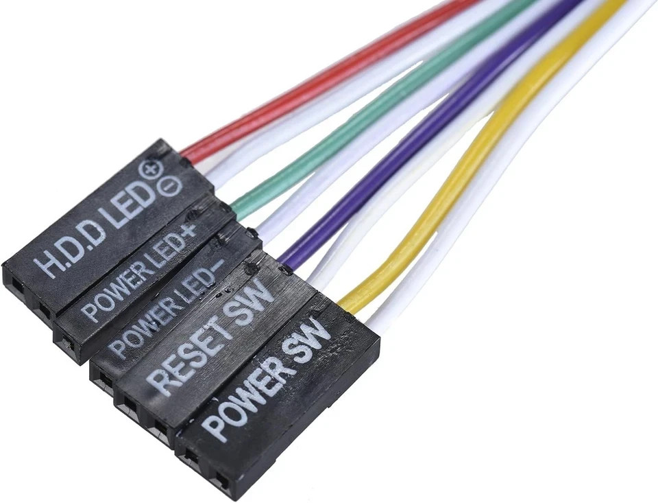 2 Pack 2-Pin PC Power Switch Cable 27-inch Desktop On Off Reset Push Button ATX