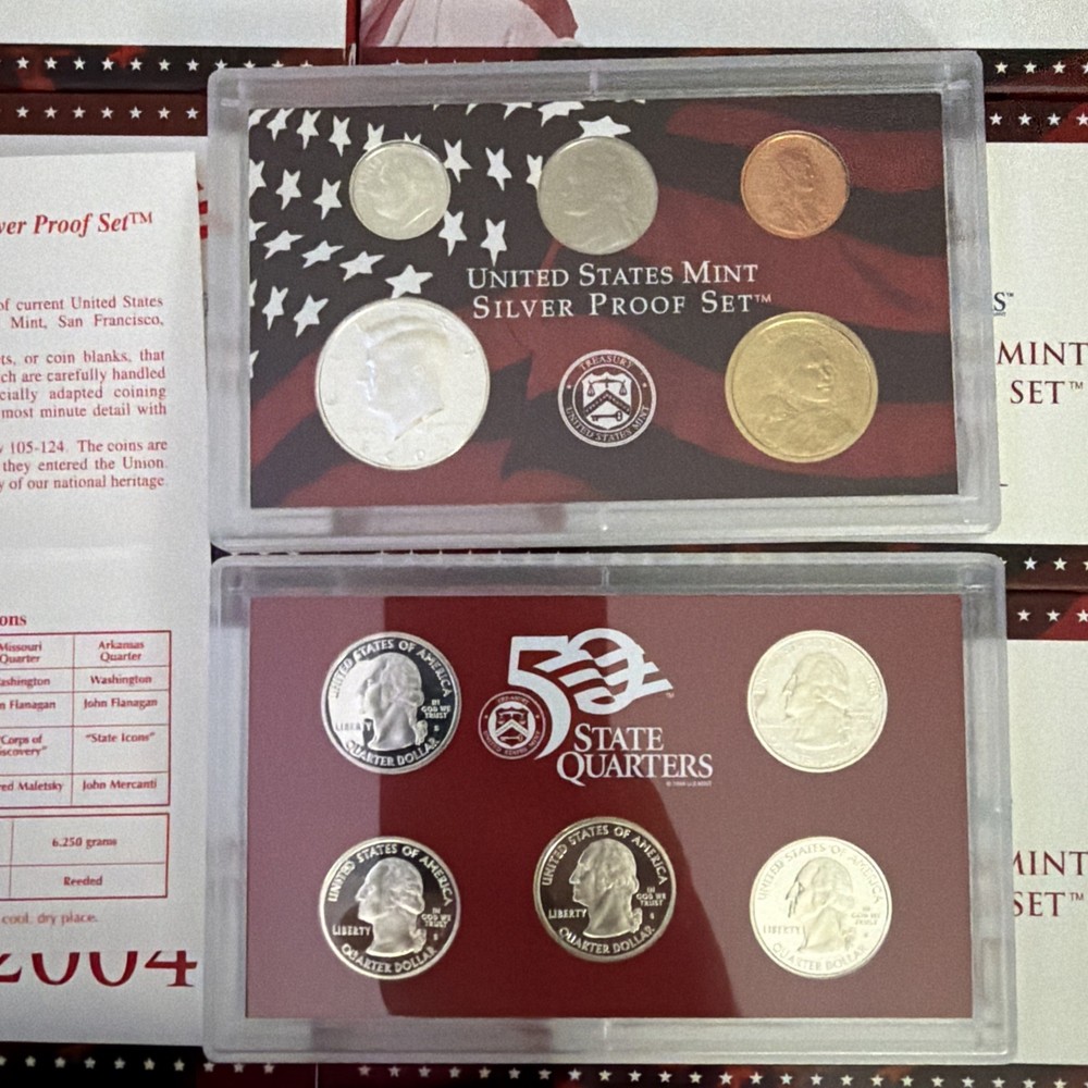 Complete Set 1999 To 2007 Silver Proof, Proof, And Uncirculated Sets, With COA'S