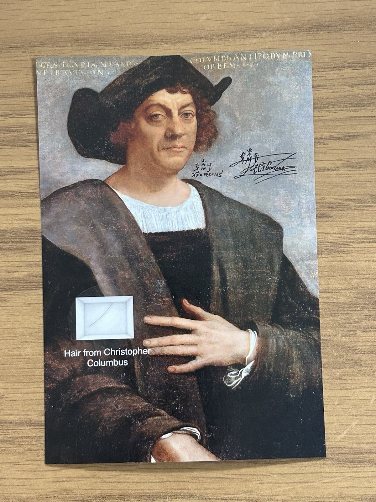 Christopher Columbus Hair Strand Lock Piece Speck Relic Historic unsigned