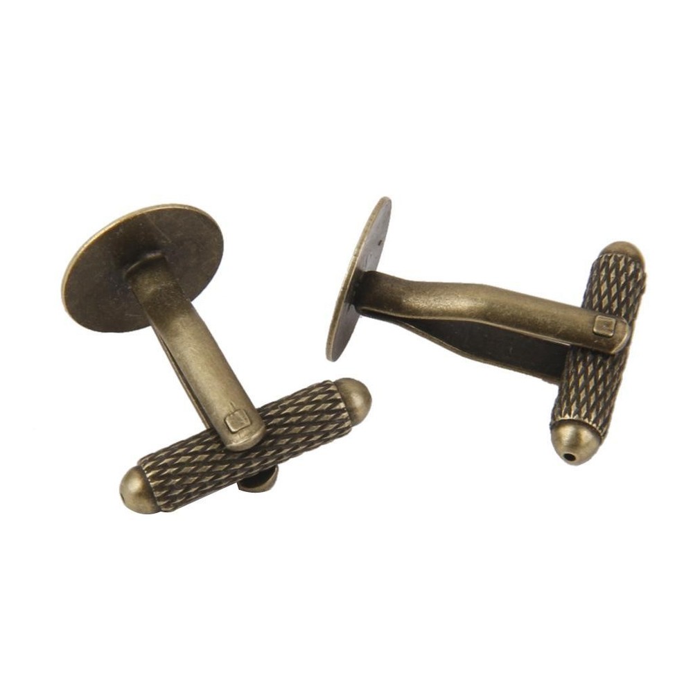 20Pcs Antique Bronze 12mm Flat Round Blank Settings Cuff
