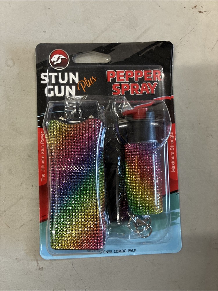 Stun Gun Pepper Spray Combo Pink Glitter