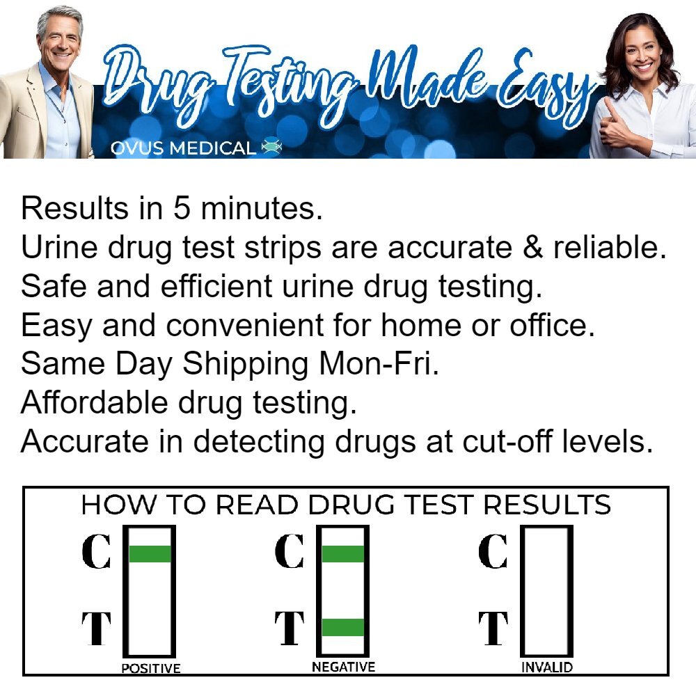 Ovus Medical Oxycodone Drug Test 50 Strips | Quick and Easy Testing