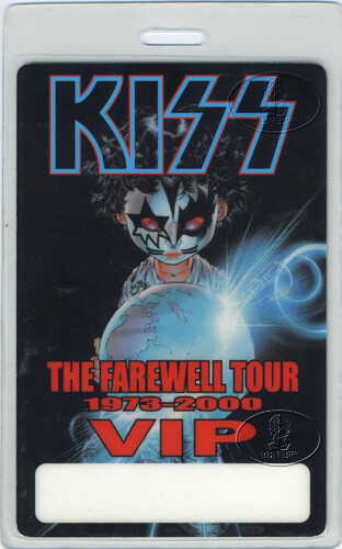 KISS 2000 FAREWELL TOUR LAMINATED BACKSTAGE PASS Numbered