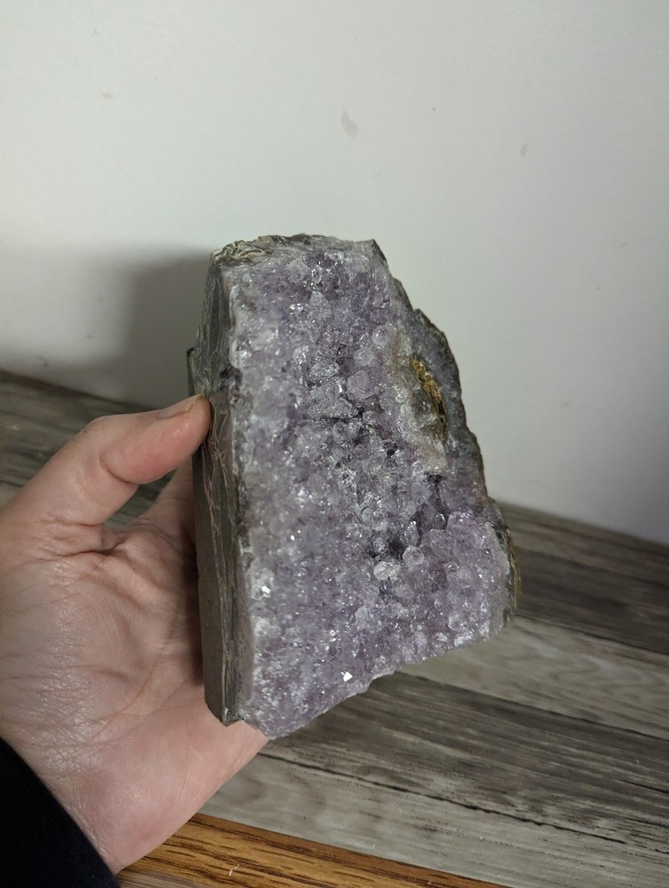 2 Amethyst standing cut base crystals geodes. 5 pounds lbs