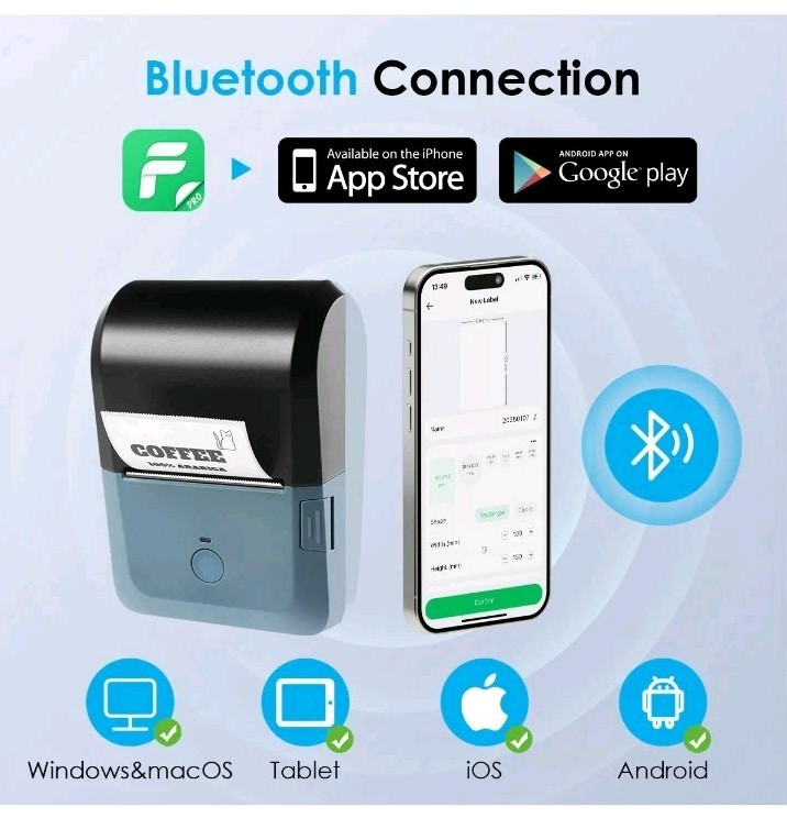 Kanon Mini Portable Bluetooth Wireless Or Usb Thermal Label Printer