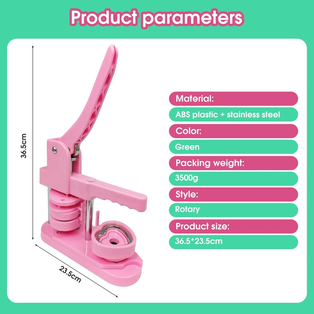 Heart-Shaped Button Maker Machine, DIY Pin Button Maker Press Machine Kit
