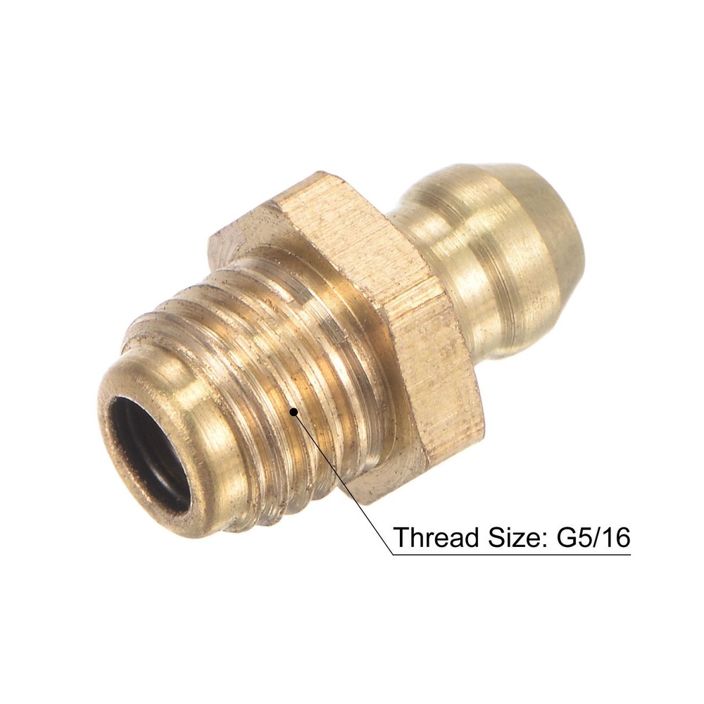 Brass Hydraulic Grease Fitting Assortment 5/16"-24 Thread 10mm Width 10Pcs