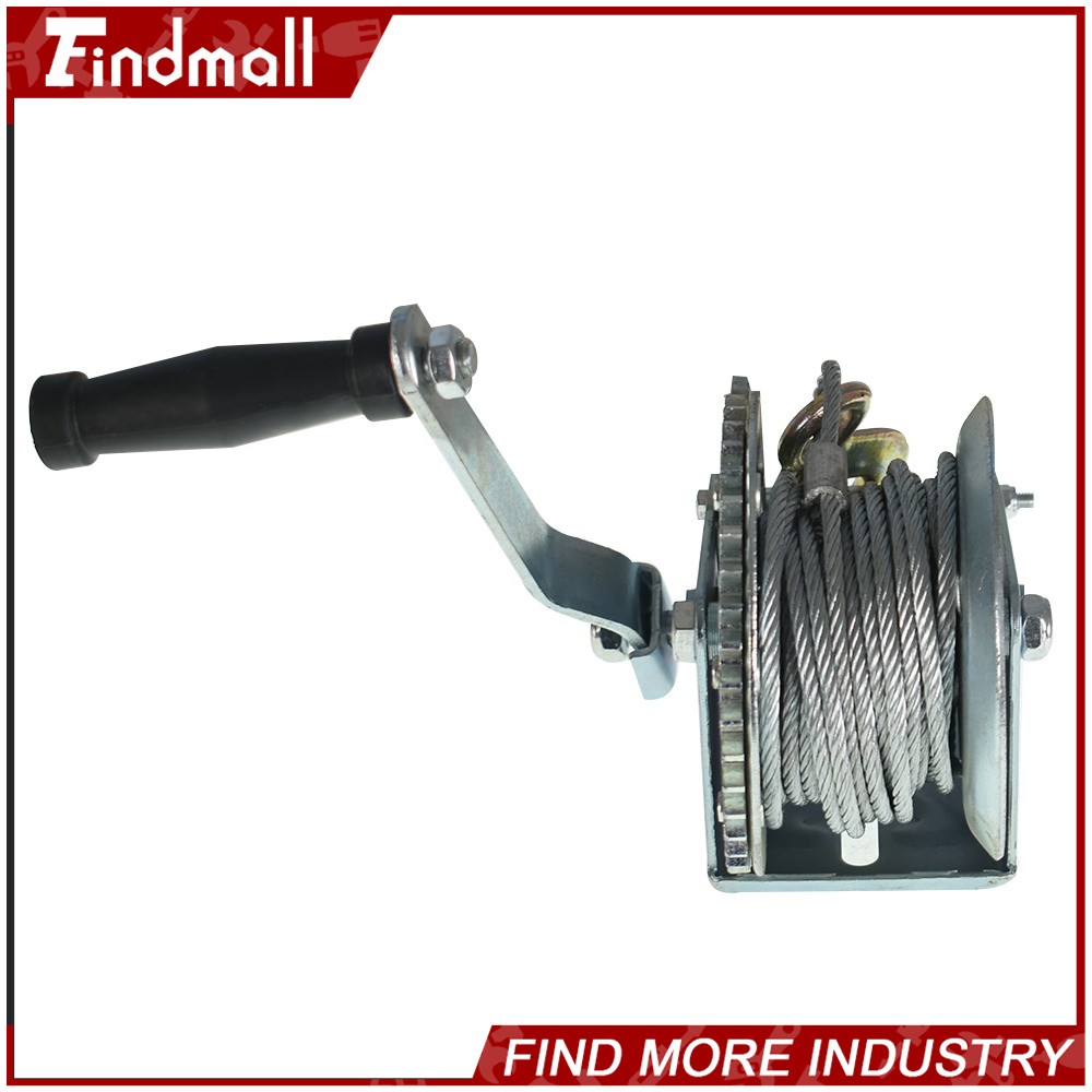 Findmall 1500lbs Adjustable Two-Way Hand Winch Boat Winch With 10m (32ft) Cable