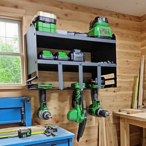 Power Tool Organizer Wall Mount, Utility Racks 3 Layers 18.9*9.06*12.2 Black