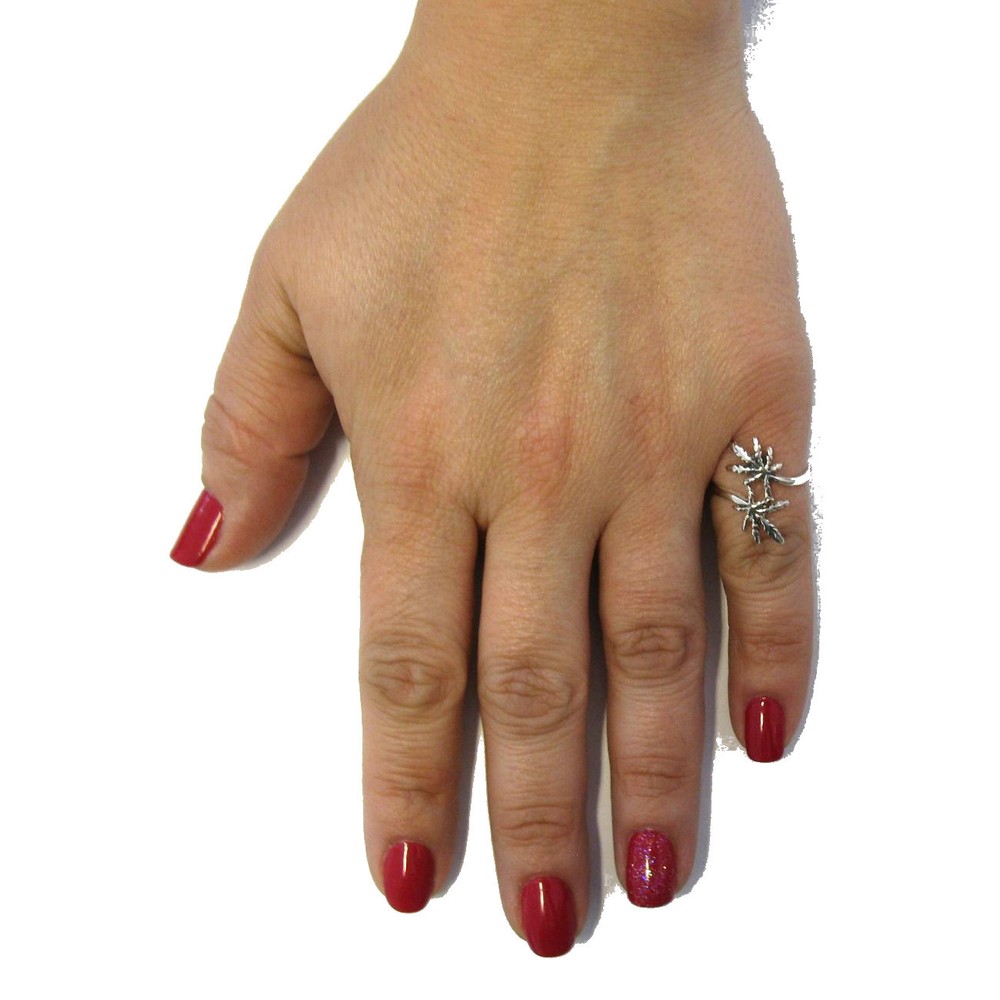 Light Genuine Sterling Silver Ring Solid 925 Marijuana Cannabis Ganja Handmade