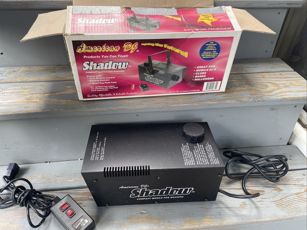 American DJ Shadow Compact Mobile Fog Smoke Machine Read